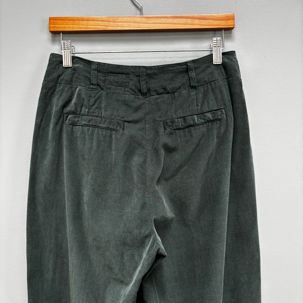 Marine Layer Flora Micro Corduroy Trouser in Dark Green Gables 4 - Picture 10 of 12
